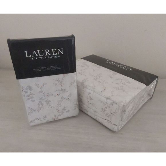 Ralph Lauren CAROLYNE VINE White Queen Sheet Set w/2-Pack Standard Pillowcases - Picture 3 of 13